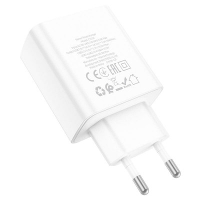 Мережевий зарядний пристрій HOCO C102A Fuerza QC3.0 four-port charger White