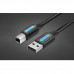 Кабель Vention для принтера USB 2.0 A Male to B Male Cable 1.5M Black PVC Type (COQBG)