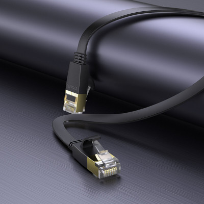 Кабель HOCO US07 General pure copper flat network cable(L=10M) Black