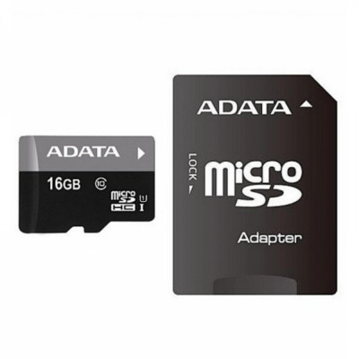 microSDHC (UHS-1) A-DATA Premier 16Gb Class 10 (R-80Mb/s) (adapter SD)