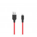 Кабель HOCO X21 USB to iP 2A, 1m, silicone, TPE connectors, Black+Red