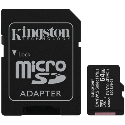 Короткий H1 заголовок для магазина allbattery.ua про microSDXC (UHS-1) Kingston Canvas Select Plus 64Gb class 10 А1 (R-100MB/s) (adapter SD) мог бы быть следующим: "Улучшите хранение данных с microSDXC Kingston Canvas Select Plus 64Gb class 10 А1 (R-