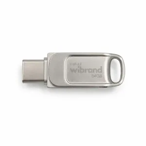 Флеш-накопичувач Wibrand USB 3.2 Gen1 Bee 64GB USB Type-A/USB Type-C Silver