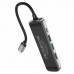 Кабель-перехiдник HOCO HB23 Easy view Type-C multifunction adapter(HDTV+USB3.0+USB2.0+RJ45+PD) Metal Gray