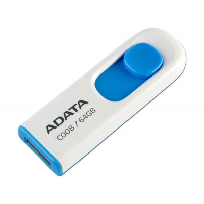 A-DATA USB 2.0 C008 64Gb White/Blue - идеальное решение для хранения и передачи данных!