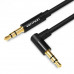 Кабель Vention 3.5mm Male to 90°Male Audio Cable 1M Black Metal Type (BAKBF-T)