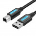 Кабель Vention для принтера USB 2.0 A Male to B Male Cable 1M Black PVC Type (COQBF)