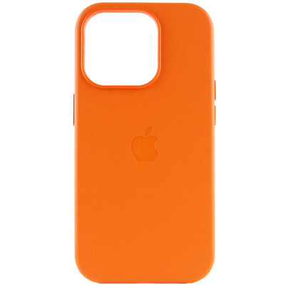 Чохол для смартфона Leather AAA Full Magsafe IC for iPhone 15 Pro Orange