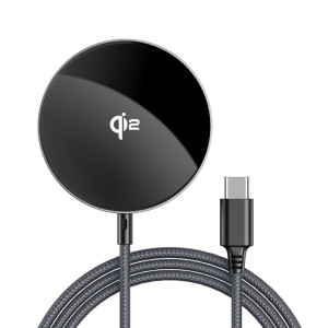 Бездротовий зарядний пристрій ACEFAST E24 QI2 desktop magnetic wireless charger with cable, Metal Gray