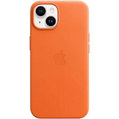 Чохол для смартфона Leather AAA Full Magsafe IC for iPhone 14 Orange