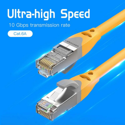 Кабель Vention Cat.6A SFTP Patch Cable 8M Yellow