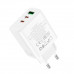 Мережевий зарядний пристрій HOCO C126A Pure power PD40W three-port(2C1A) charger White