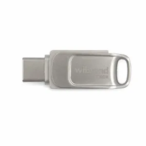 Флеш-накопичувач Wibrand USB 3.2 Gen1 Bee 128GB USB Type-A/USB Type-C Silver