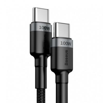 Кабель Baseus Cafule PD2.0 60W flash charging USB cableType-C-Type-C (20V 3A)2M Gray+Black