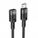 Кабель HOCO U107 Type-C Male to Type-C Female USB2.0 extension cable(L=1.2m) Black