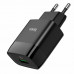 Мережевий зарядний пристрій HOCO C72Q Glorious single port QC3.0 charger Black