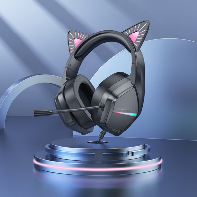 Навушники BOROFONE BO106 Cute cat ear luminous gaming headphones Phantom Cat