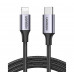 Кабель UGREEN US304 USB-C to Lightning M/M Cable Aluminum Shell Braided 2m (Black) (UGR-60761)