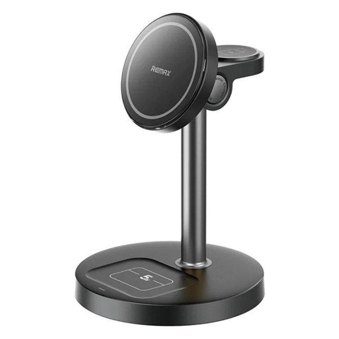 Бездротовий зарядний пристрій REMAX 20.5W upgrade free desktop magnetic 3 in 1 wireless charger  CW01 Black