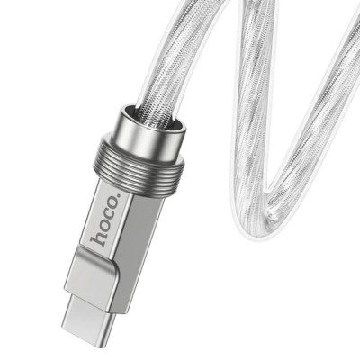 Кабель HOCO U113 Solid 100W silicone charging data cable Type-C Silver