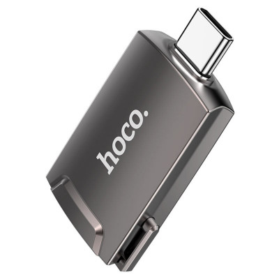 Кабель-перехiдник HOCO UA19 Easy flow Type-C to HDTV adapter Metal Gray