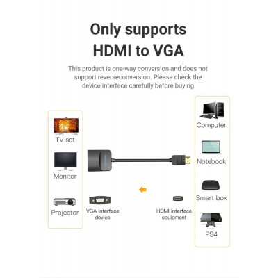 Адаптер  Vention Adapter HDMI M to VGA F (42154)