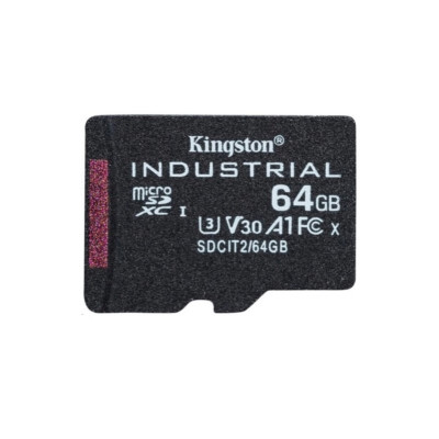 microSDXC (UHS-1 U3) Kingston Industrial 64Gb class 10 V30 А1 (adapter SD)