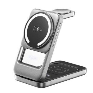 Бездротовий зарядний пристрій REMAX 22.5W 3 in 1 upgrade free with built-in night light foldable magnetic wireless charger CW10 Black