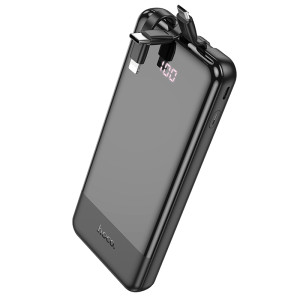 Зовнішній акумулятор HOCO J114 Charger power bank with cable and digital display(10000mAh) Black
