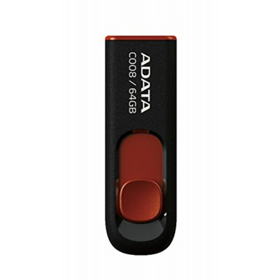Стильный и простой в использовании Flash A-DATA USB 2.0 C008 64Gb Black/Red - идеальное хранилище данных!