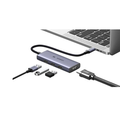 Хаб UGREEN CM500 USB-C to 3×USB 3.0+HDMI Multifunction Adapter (8K@30Hz）(UGR-50629)