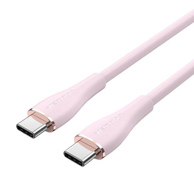 Кабель Vention USB 2.0 C Male to C Male 5A Cable 1.5M Pink Silicone Type (TAWPG)
