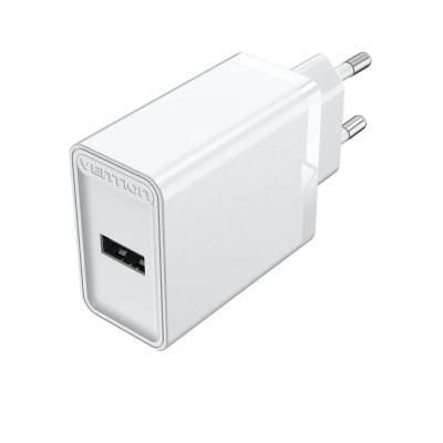 Зарядний пристрій Vention 1-port USB Wall Charger(12W) EU-Plug White (FAAW0-EU)