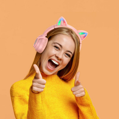 Навушники BOROFONE BO18 Cat ear BT headphonesPink