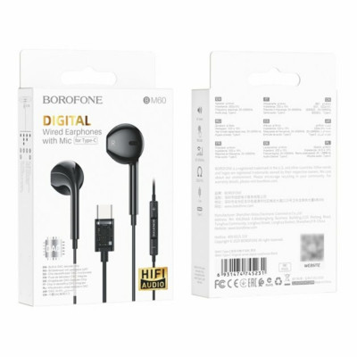 Навушники BOROFONE BM60 Type-C Original series digital earphones Black