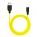 Кабель HOCO X21 Plus USB to iP 2.4A, 1m, silicone, silicone connectors, Black+Yellow
