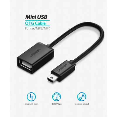 Перехідник UGREEN US249 Mini USB Male to USB Female OTG Cable(UGR-10383)