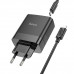 Мережевий зарядний пристрій HOCO C127A Intelligent four-port PD45W(1C3A) charger set(C to iP) Black