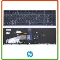 Клавиатура для HP ZBook 15 G3, 15U G3, 17 G3, 755 G4, 850 G4  (silver frame BACKLIT)