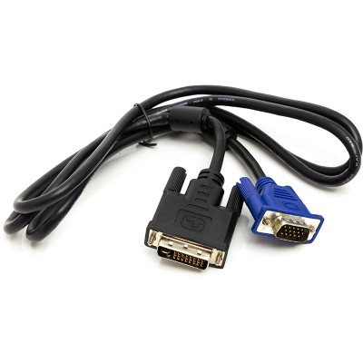 Видео кабель DVI-I (24+5) (M) - VGA (M), 1м