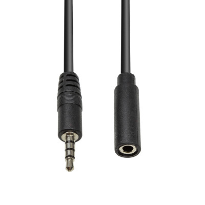 Аудио мультимедийный кабель 3.5 мм (M) - 3.5 мм (F) 4С, 1 м