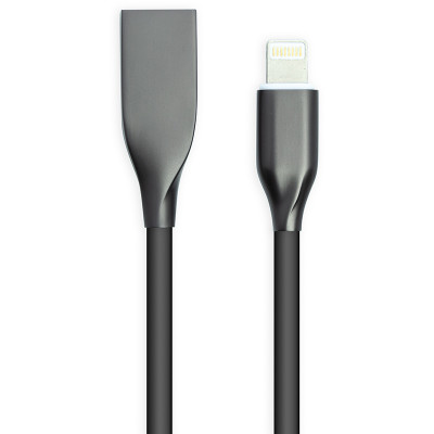 Кабель USB - Lightning, 2м, силикон, черный