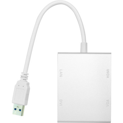 Переходник USB 3.0 – HDMI, DVI, VGA, RJ45 Gigabit Ethernet