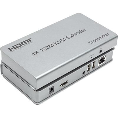 Подовжувач HDMI сигналу  HDMI 4K/30hz, до 120м, через CAT5E/6 (HDES120-KVM)