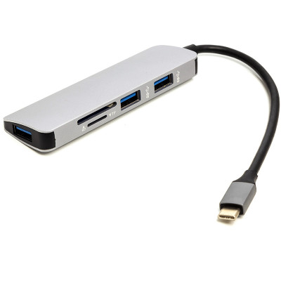 Переходник USB Type-C - 3*USB 3.0 Ports + TF/SD Card Reader