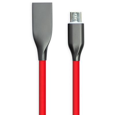 Кабель USB - microUSB, 2м, силикон, красный