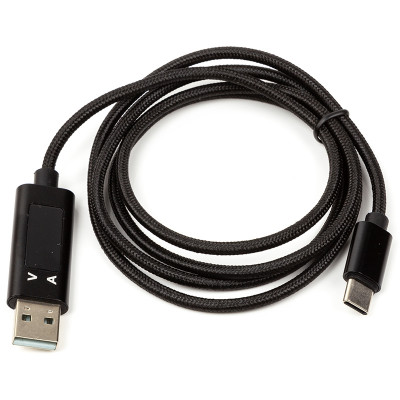 Кабель USB (M) – Type-C (M) с измерителем тока, 1 м