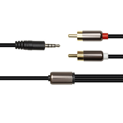 Аудио кабель 3.5мм Stereo Plug - 2*RCA, 1 м
