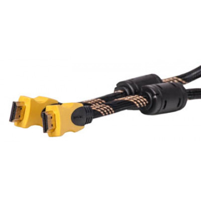 Видео кабель HDMI - HDMI, 5м, позолоченные коннекторы, 1.3V, Nylon, Double ferrites
