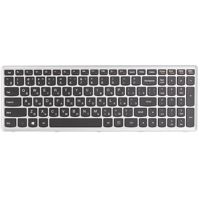 Клавиатура для ноутбука LENOVO Ideapad U510, Z710: элегантный черный вариант с черным фреймом на allbattery.ua